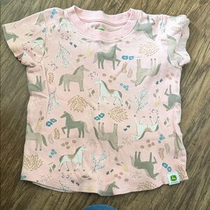 John Deere Pink Horse Pattern T-Shirt